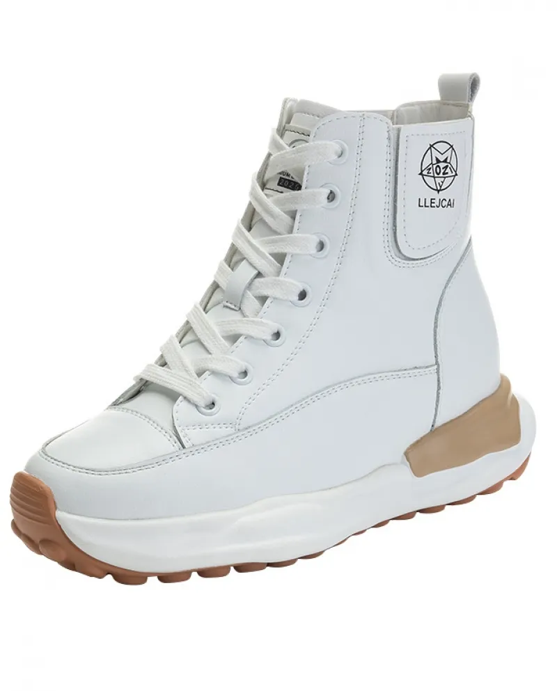 Nuove scarpe da donna alte da donna con suola spessa e interno casual