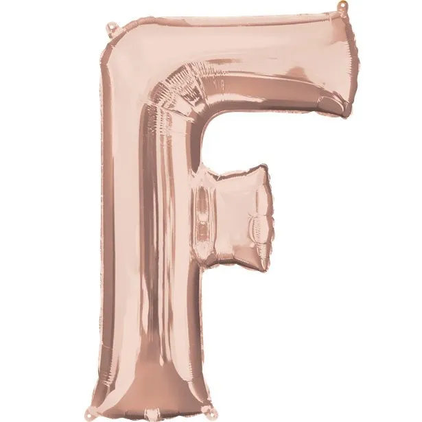 Palloncino foil lettera F in oro rosa 41 cm