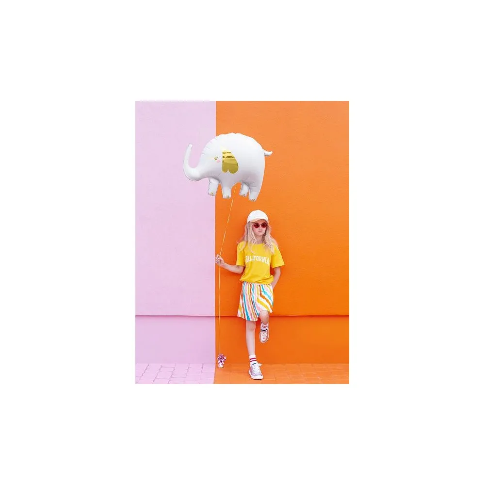 Palloncino Foil Sagomato Elefante bianco e oro