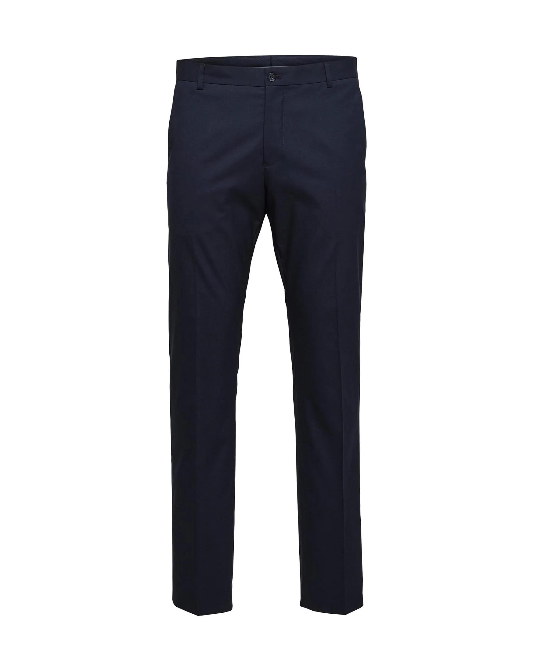 Pantalone blu in tela di misto viscosa stretch
