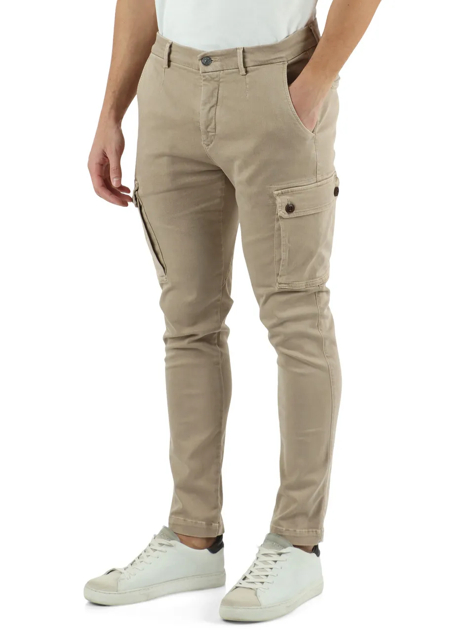 Pantalone jeans JAAN Hyperflex slim fit con tasche cargo