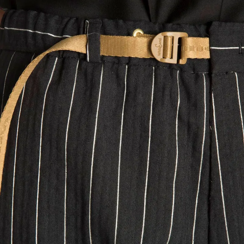 Pantalone Marylin nero gessato con riga bianca 
