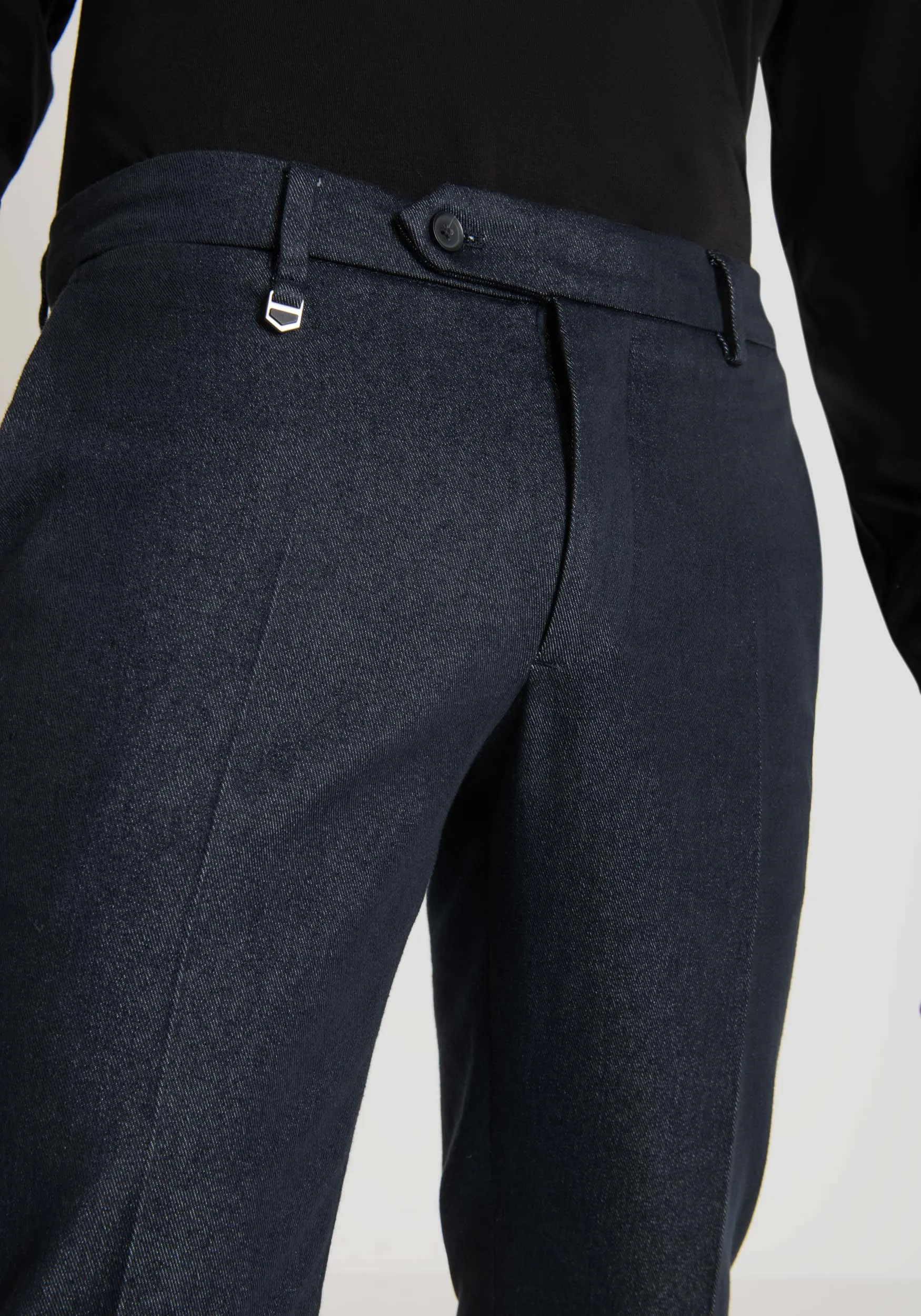 PANTALONI SKINNY FIT “BRYAN” IN MISTO COTONE ELASTICO EFFETTO DENIM