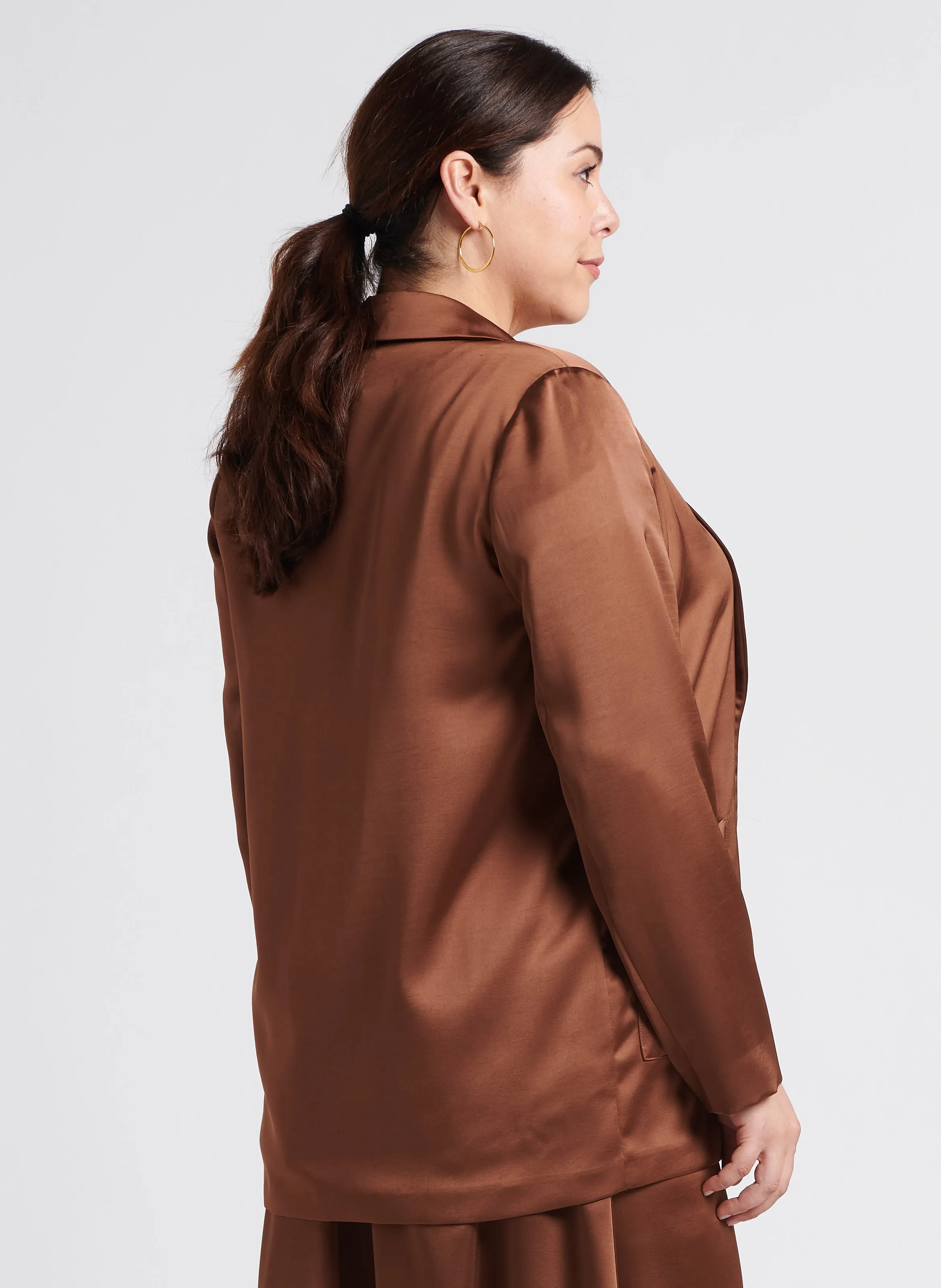  PERSONA by Marina Rinaldi   CAPPA - Giacca con revers satinata | Marrone