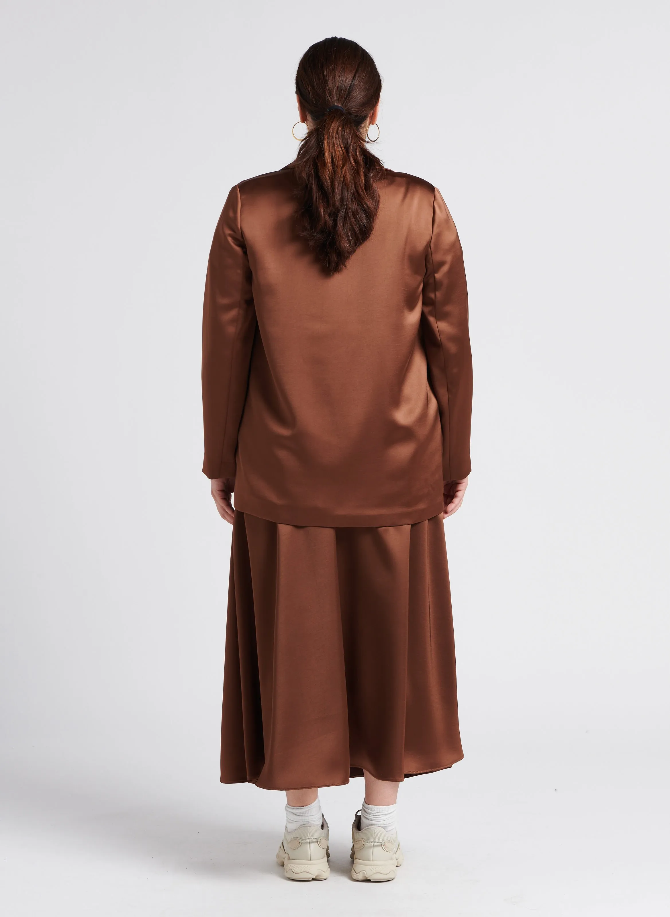  PERSONA by Marina Rinaldi   CAPPA - Giacca con revers satinata | Marrone