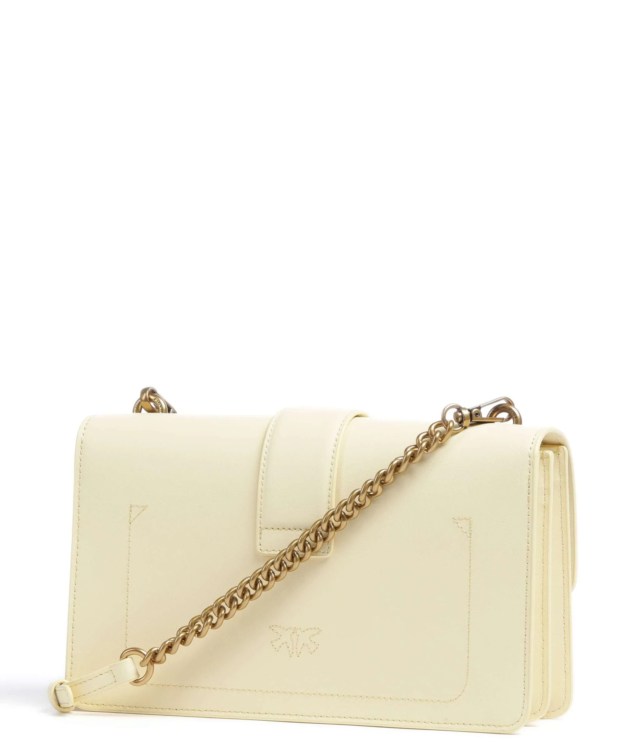  Pinko Love One Classic Borsa a tracolla pelle di vacchetta finemente grana giallo  