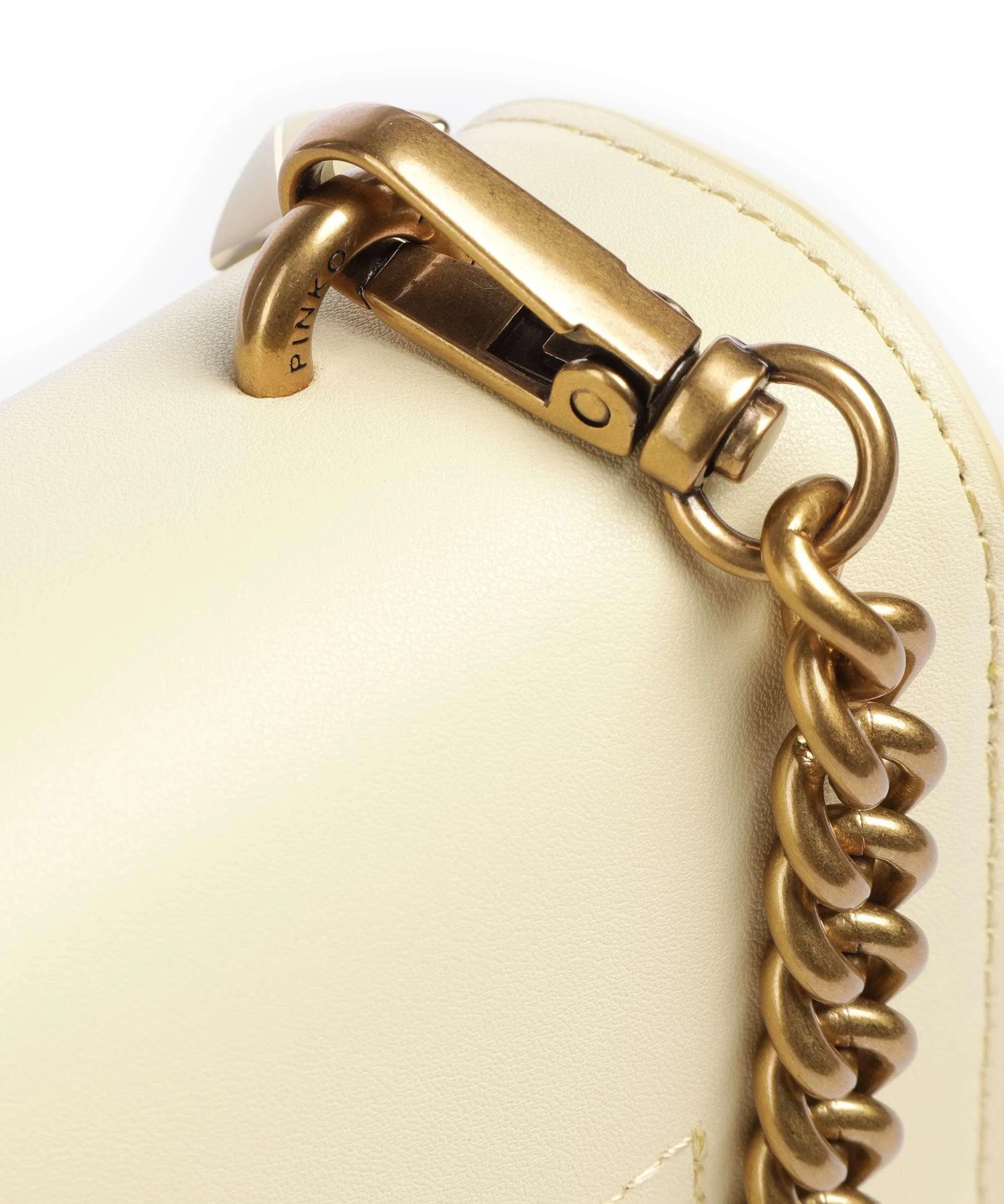  Pinko Love One Classic Borsa a tracolla pelle di vacchetta finemente grana giallo  