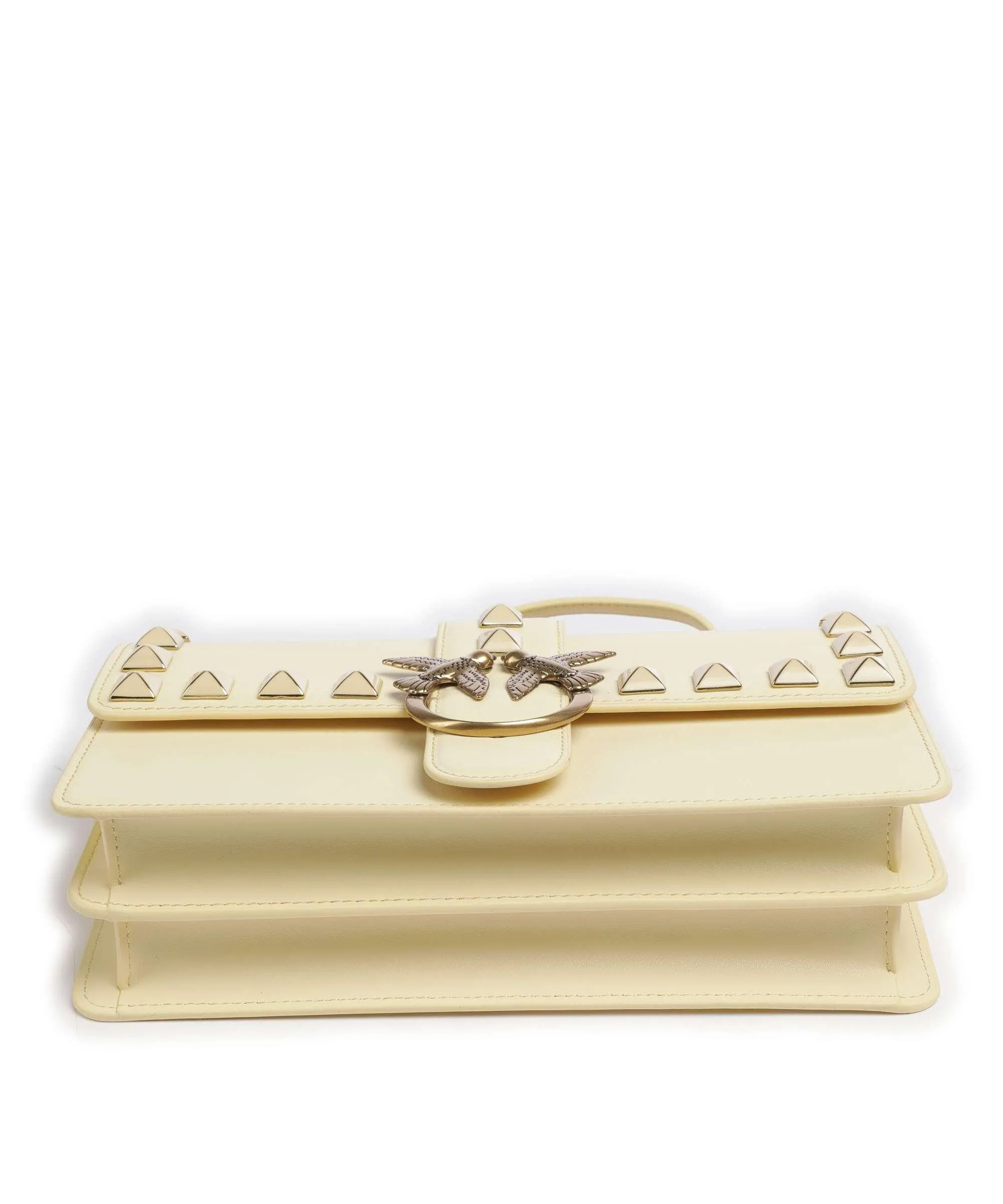  Pinko Love One Classic Borsa a tracolla pelle di vacchetta finemente grana giallo  