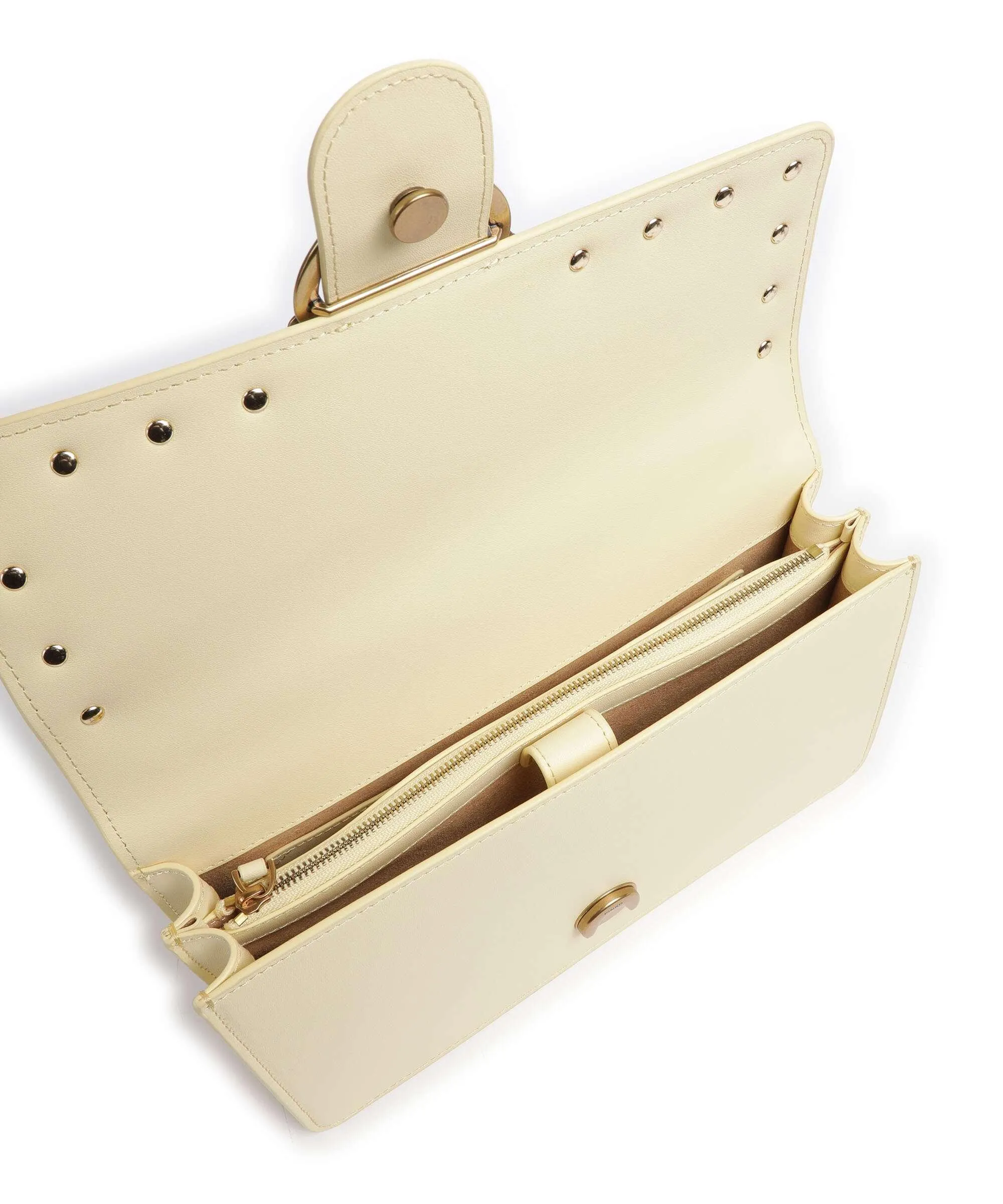  Pinko Love One Classic Borsa a tracolla pelle di vacchetta finemente grana giallo  