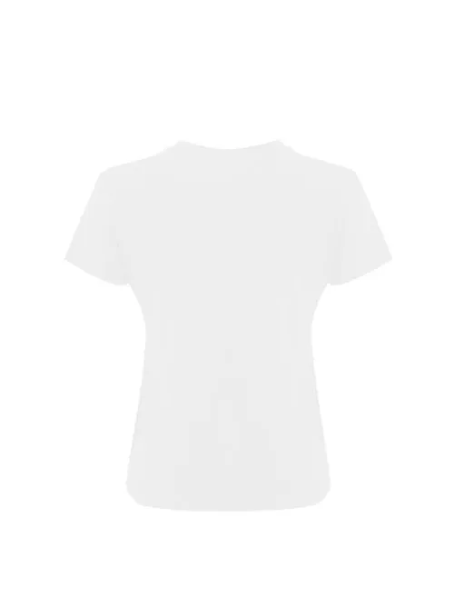 PINKO     T-shirt con logo in cotone bianco