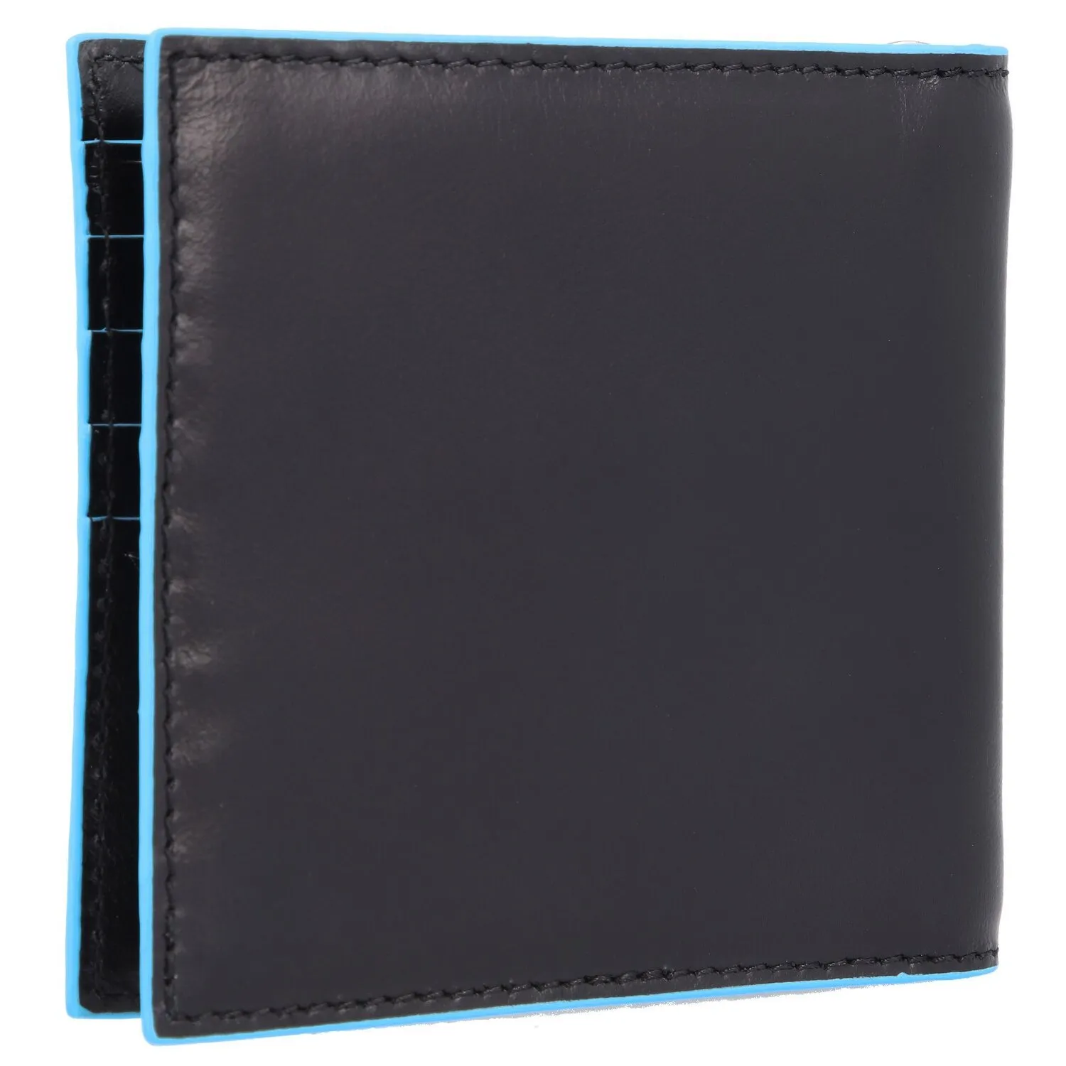 Piquadro Portafoglio quadrato blu in pelle 10 cm