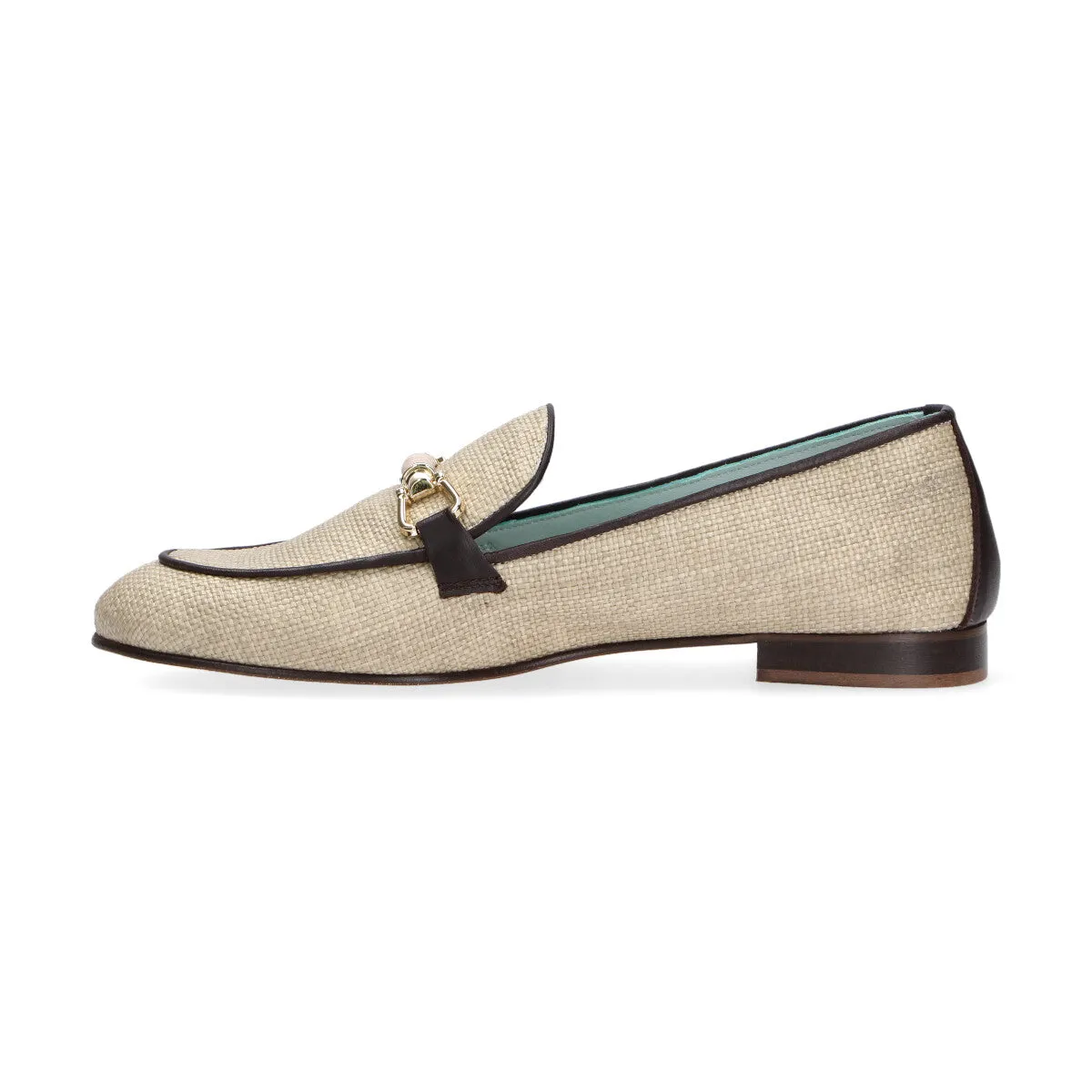 Poesie Veneziane mocassino in raffia beige