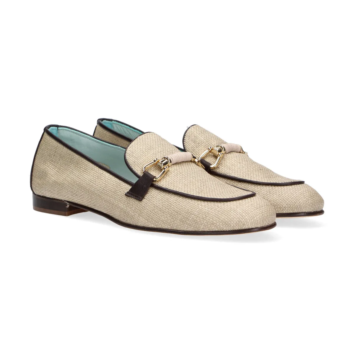 Poesie Veneziane mocassino in raffia beige