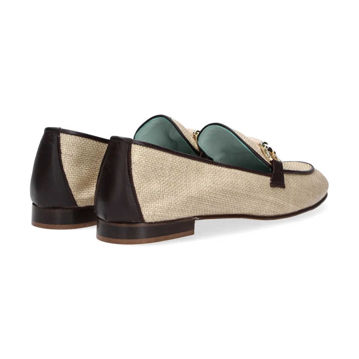 Poesie Veneziane mocassino in raffia beige