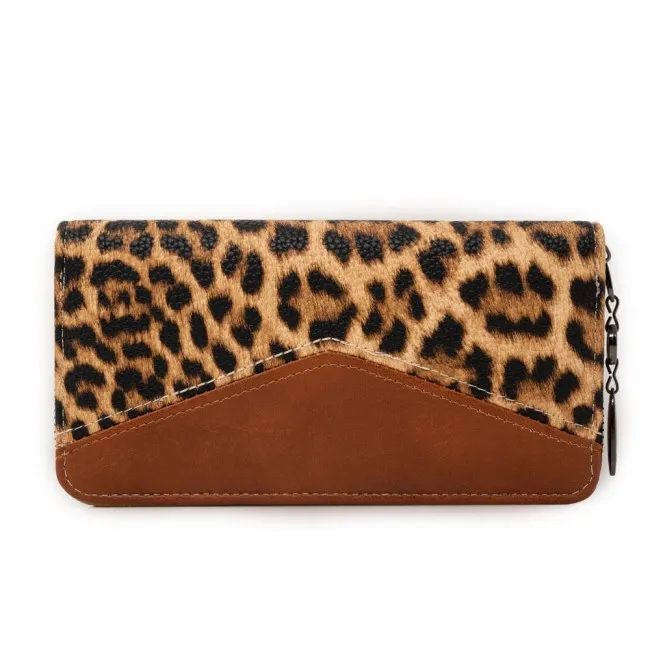 Portafoglio donna grande stampa leopardo