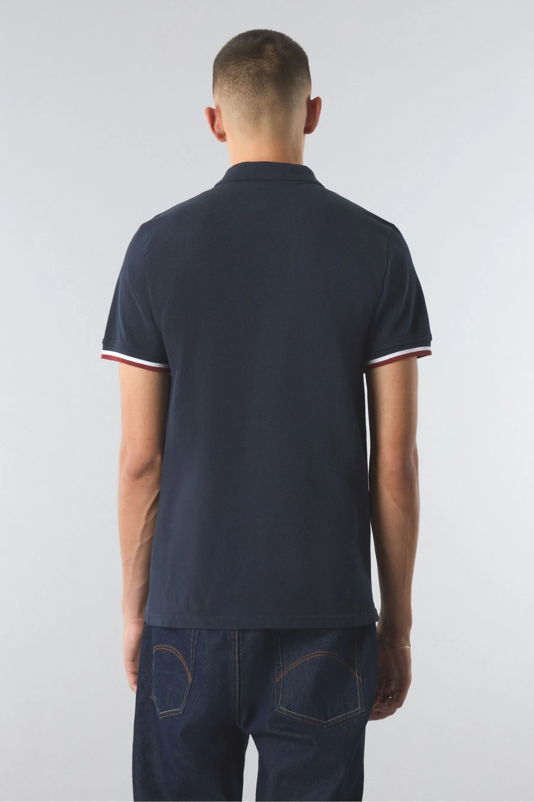 Pretty Green Stripe Knitted Polo Shirt    