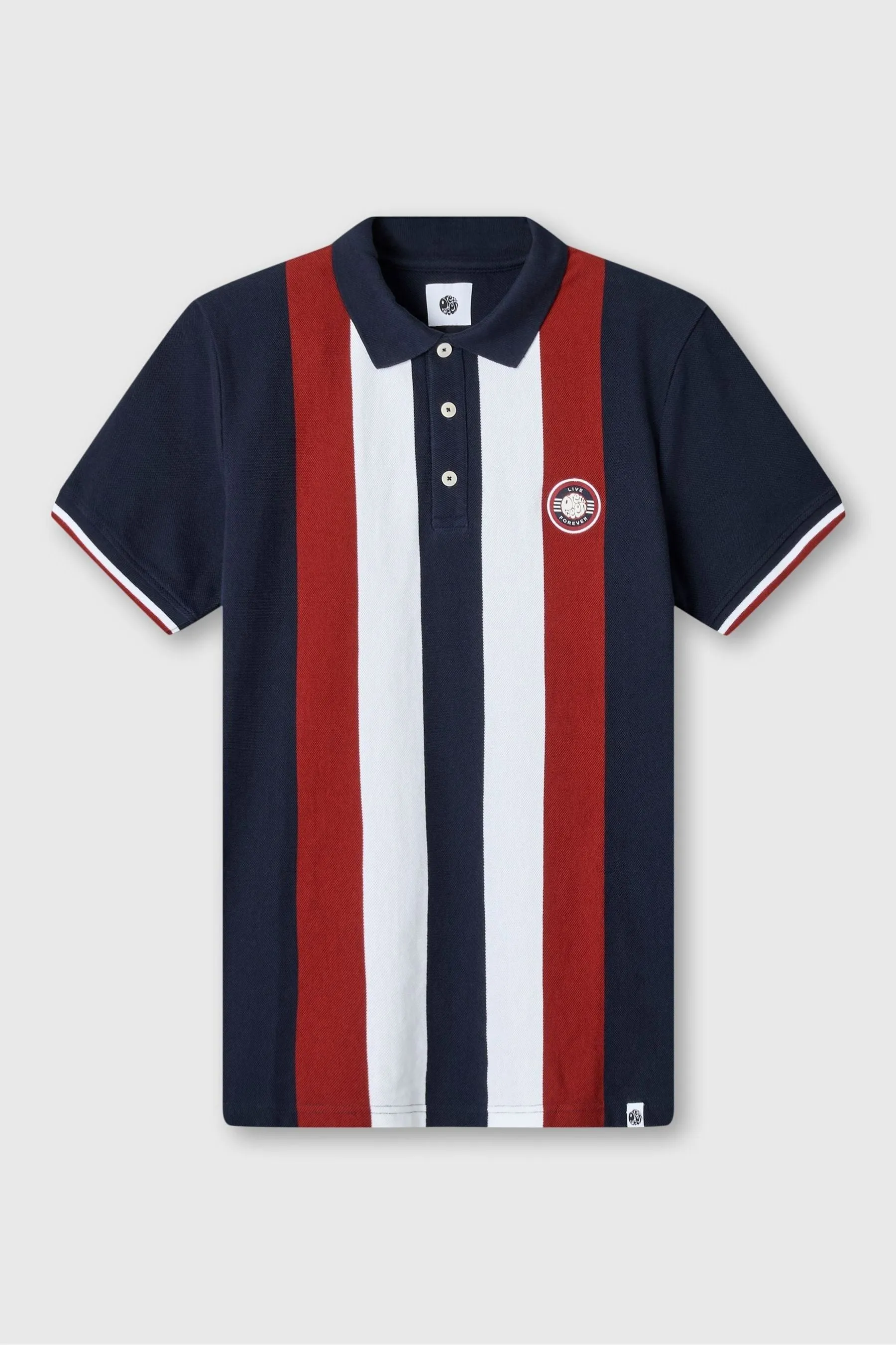 Pretty Green Stripe Knitted Polo Shirt    