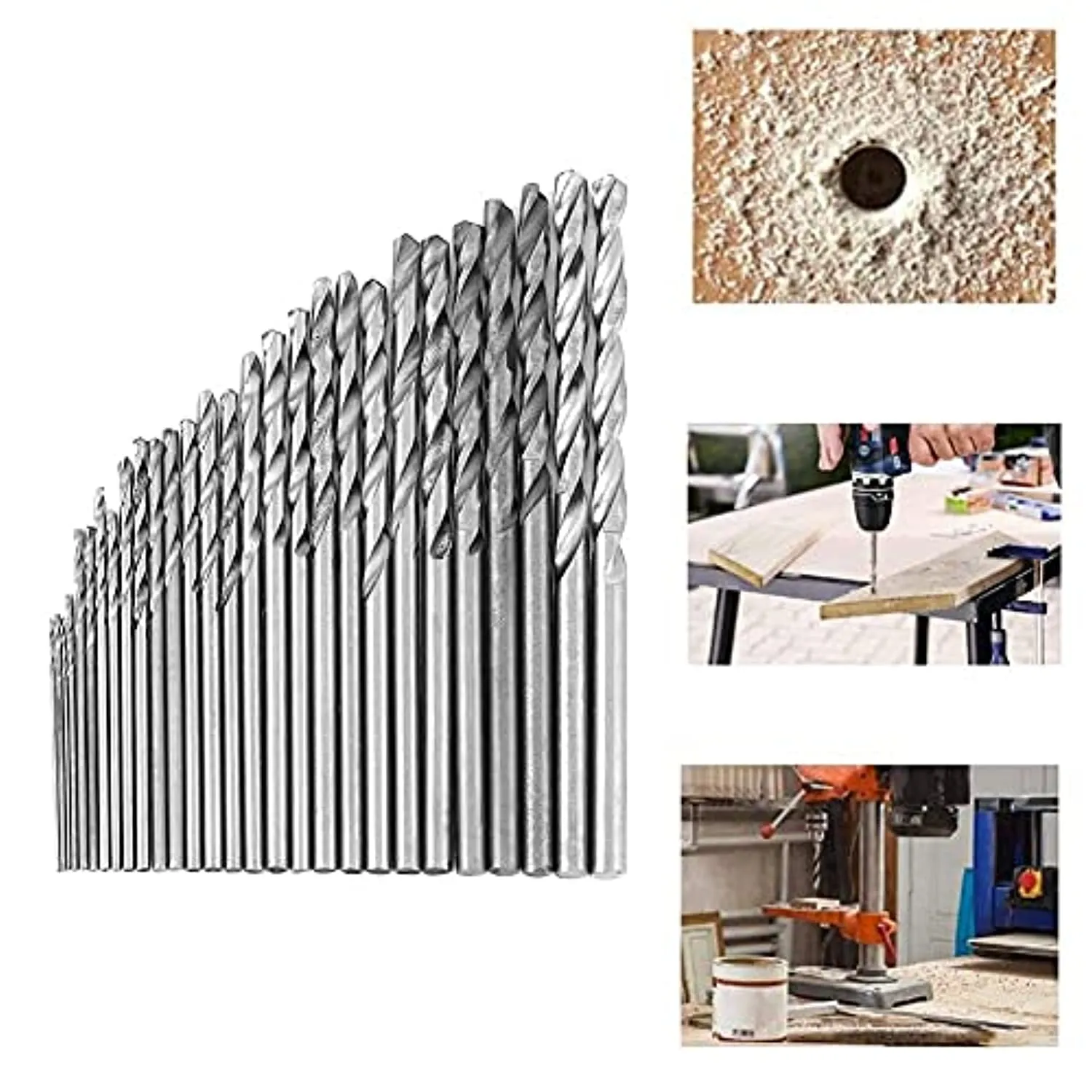 Punta elicoidale, 16 pezzi 0.8-1.5mm HSS Utensile elettrico a gambo dritto Punte elicoidali Trapano di precisione Kit fai da te 