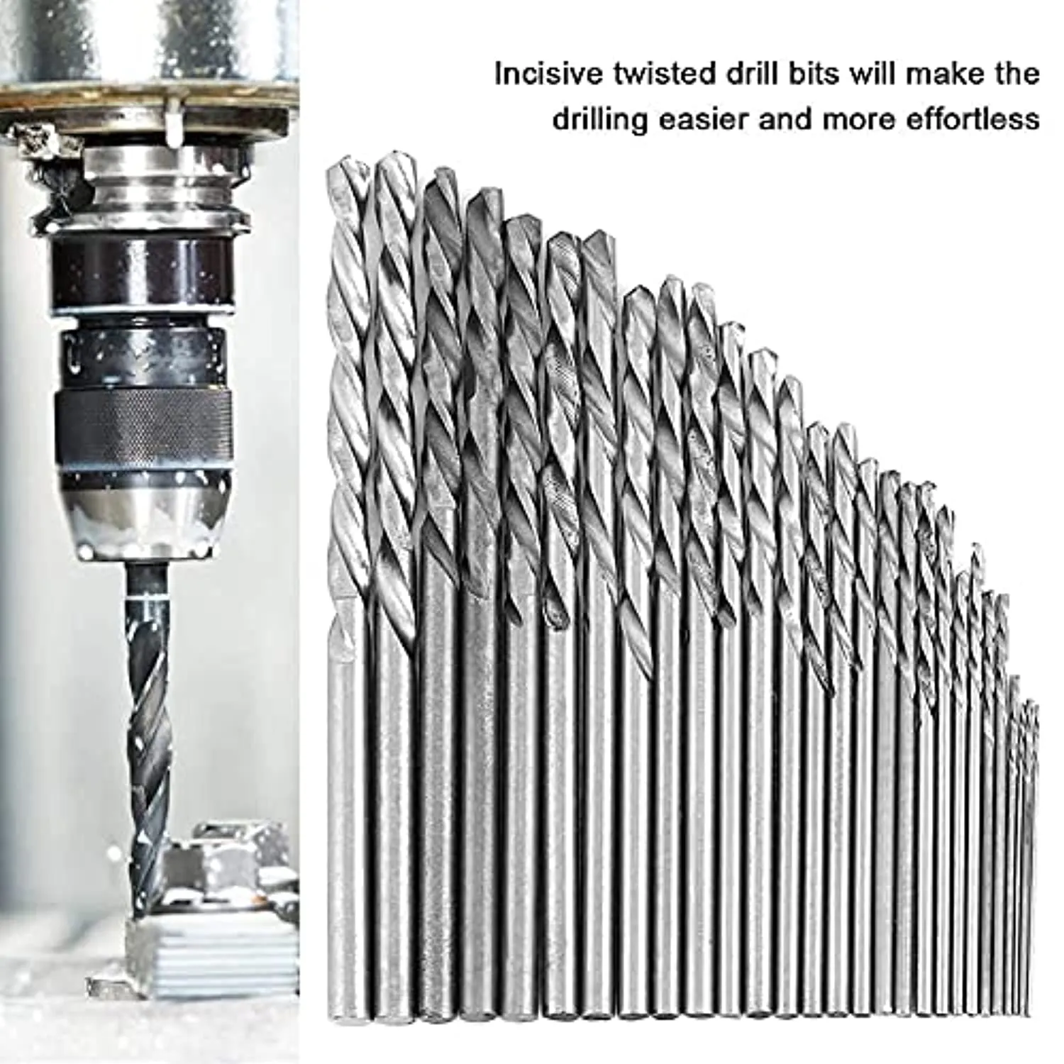 Punta elicoidale, 16 pezzi 0.8-1.5mm HSS Utensile elettrico a gambo dritto Punte elicoidali Trapano di precisione Kit fai da te 