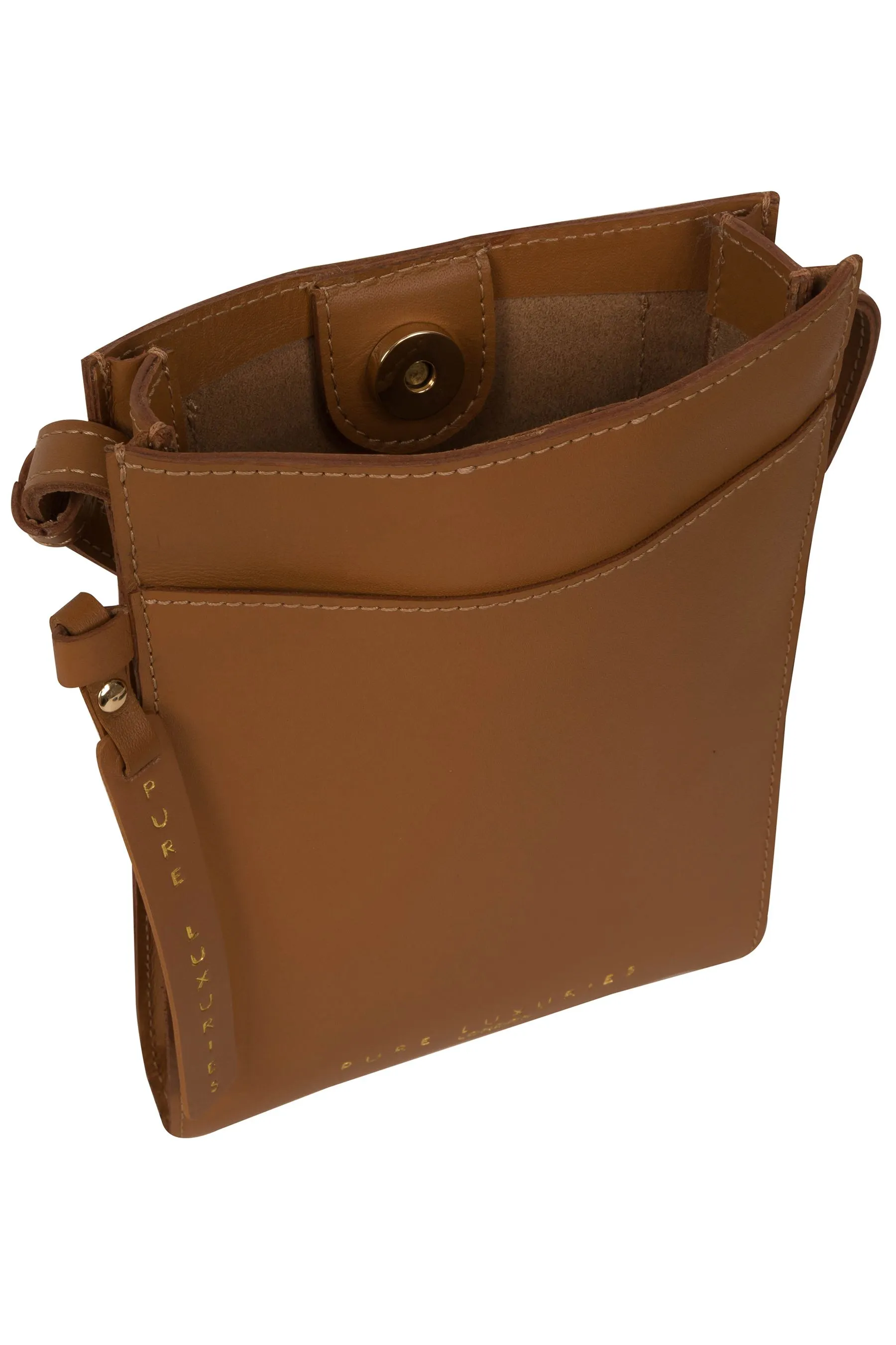 Pure Luxuries London - Barton - Borsa a tracolla per smartphone in pelle conciata vegetale    