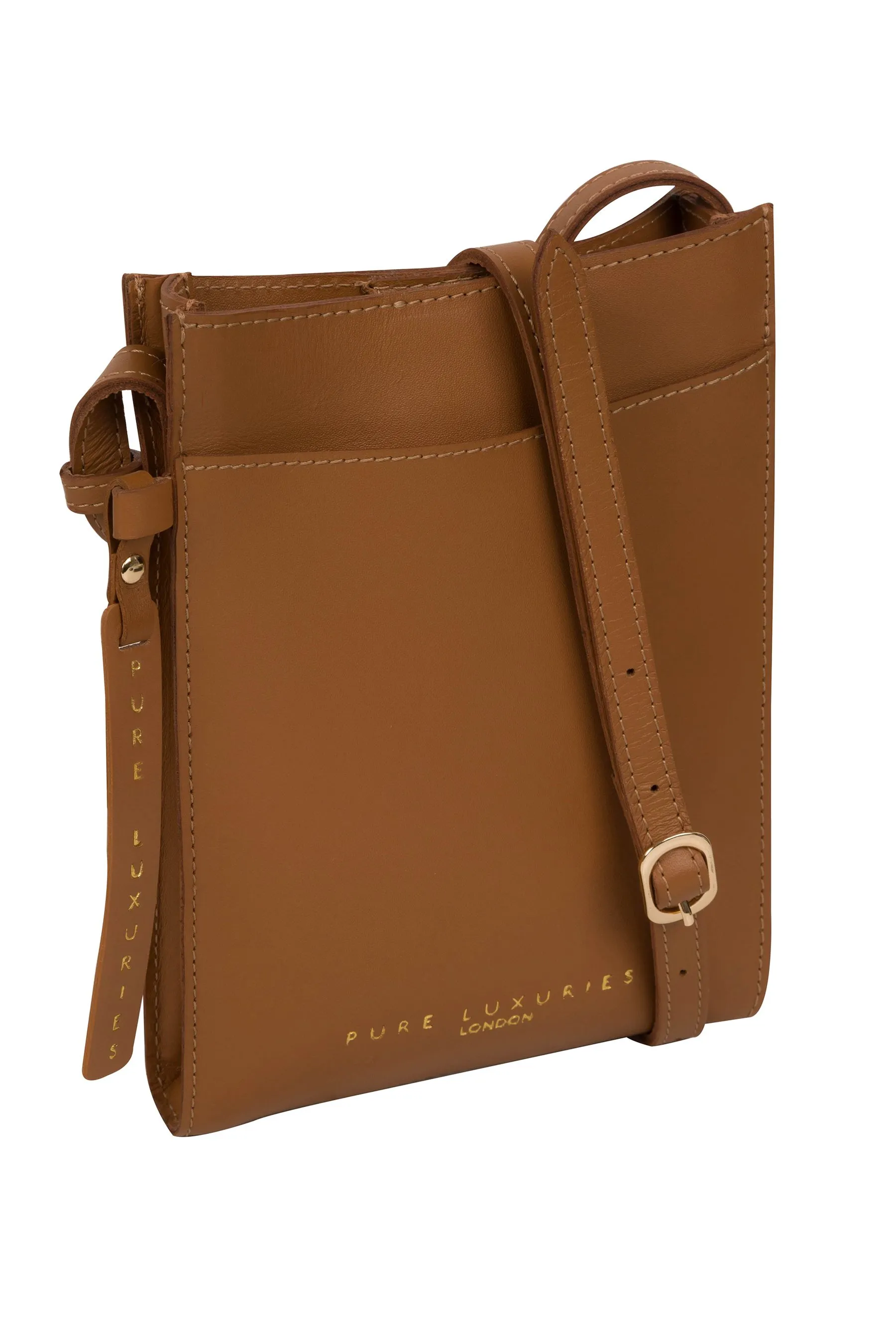 Pure Luxuries London - Barton - Borsa a tracolla per smartphone in pelle conciata vegetale    