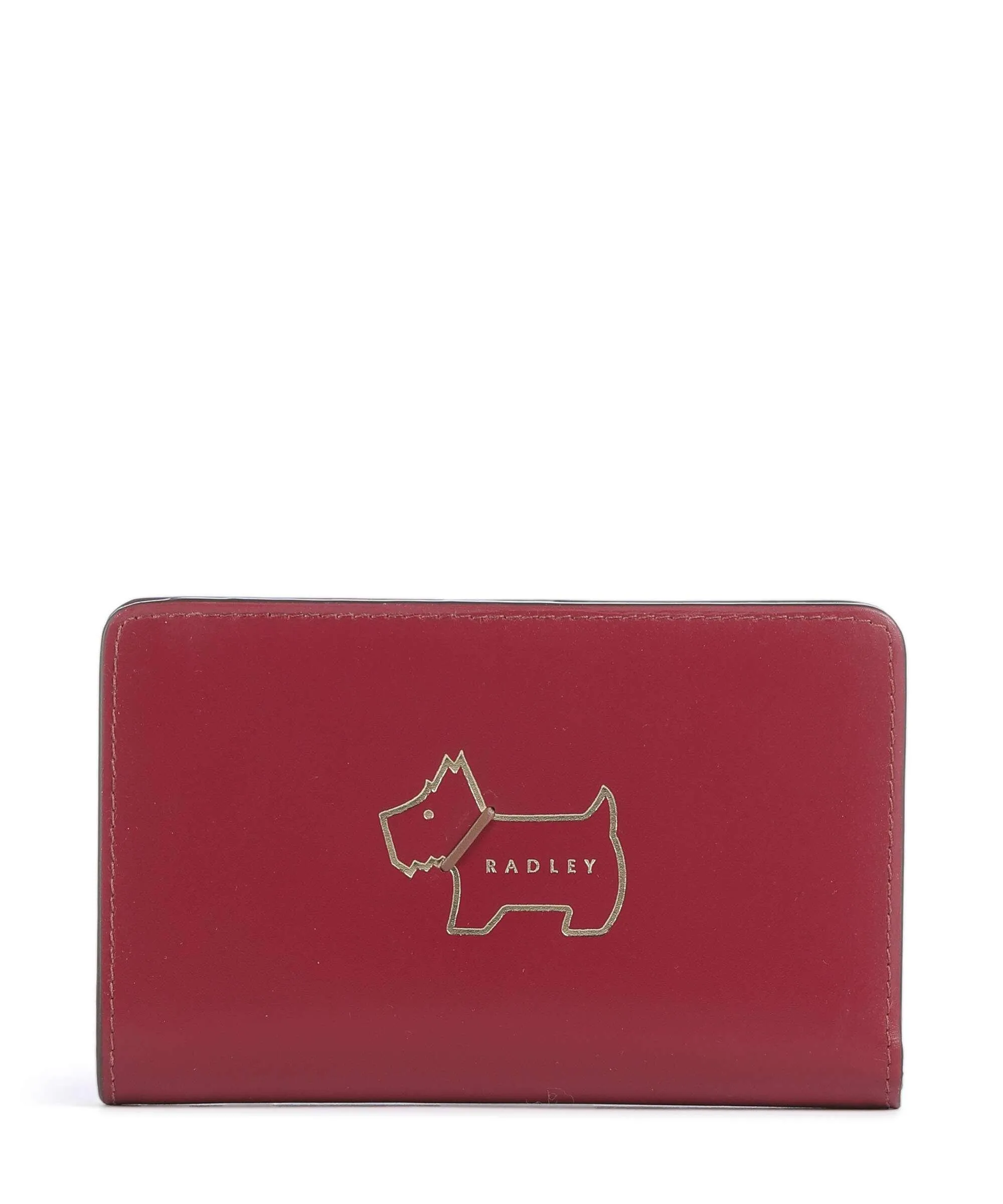  Radley London Heritage Dog Outline Portafoglio pelle di vacchetta finemente grana rosso bordò  