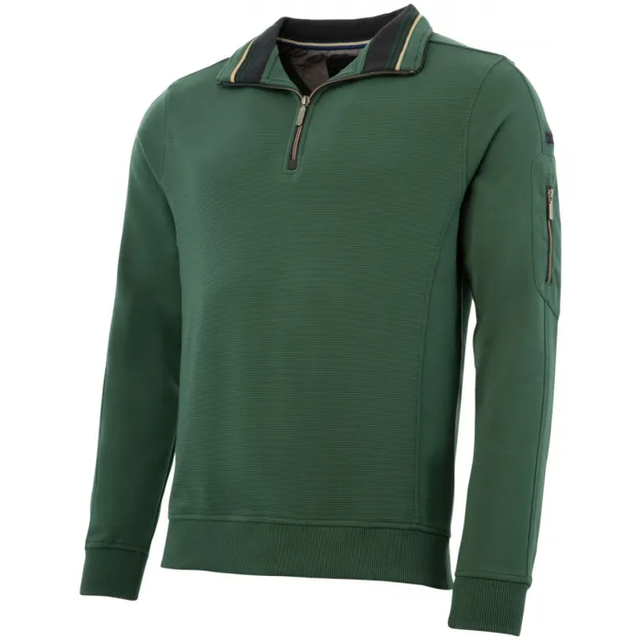 RB Boston, maglione in cotone a costine con zip, Verde