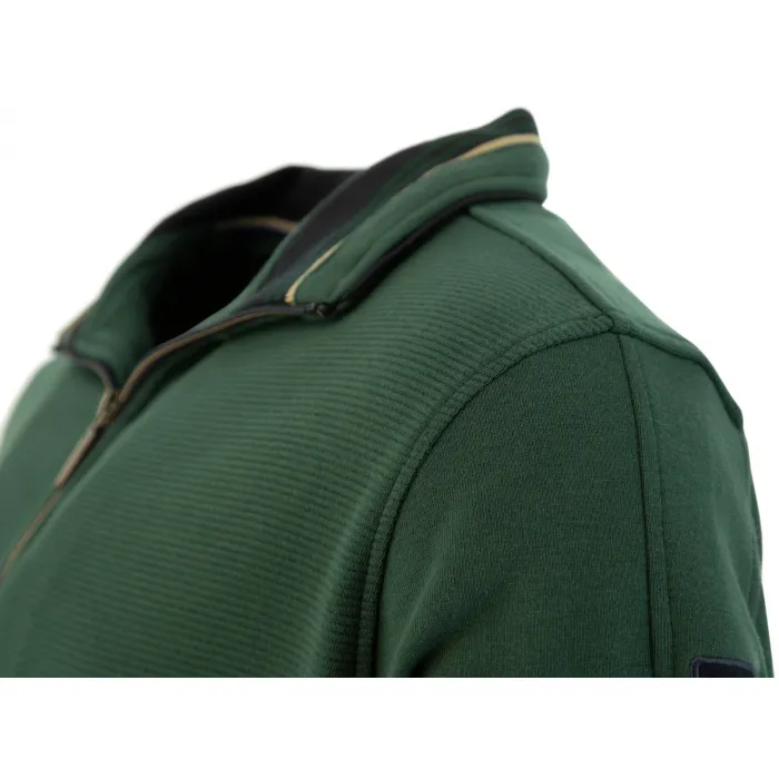 RB Boston, maglione in cotone a costine con zip, Verde