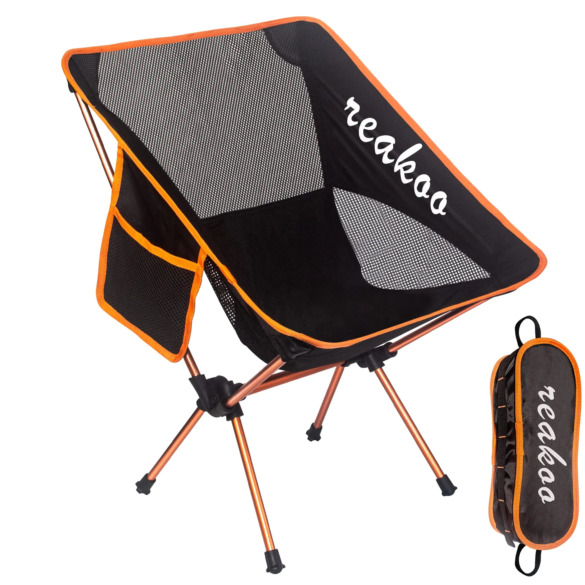reakoo Sedie Campeggio Pieghevoli, Leggera Sedia da Campeggio, Sedia Pieghevole Portatile con Custodia Laterale, per Esterni, Pi