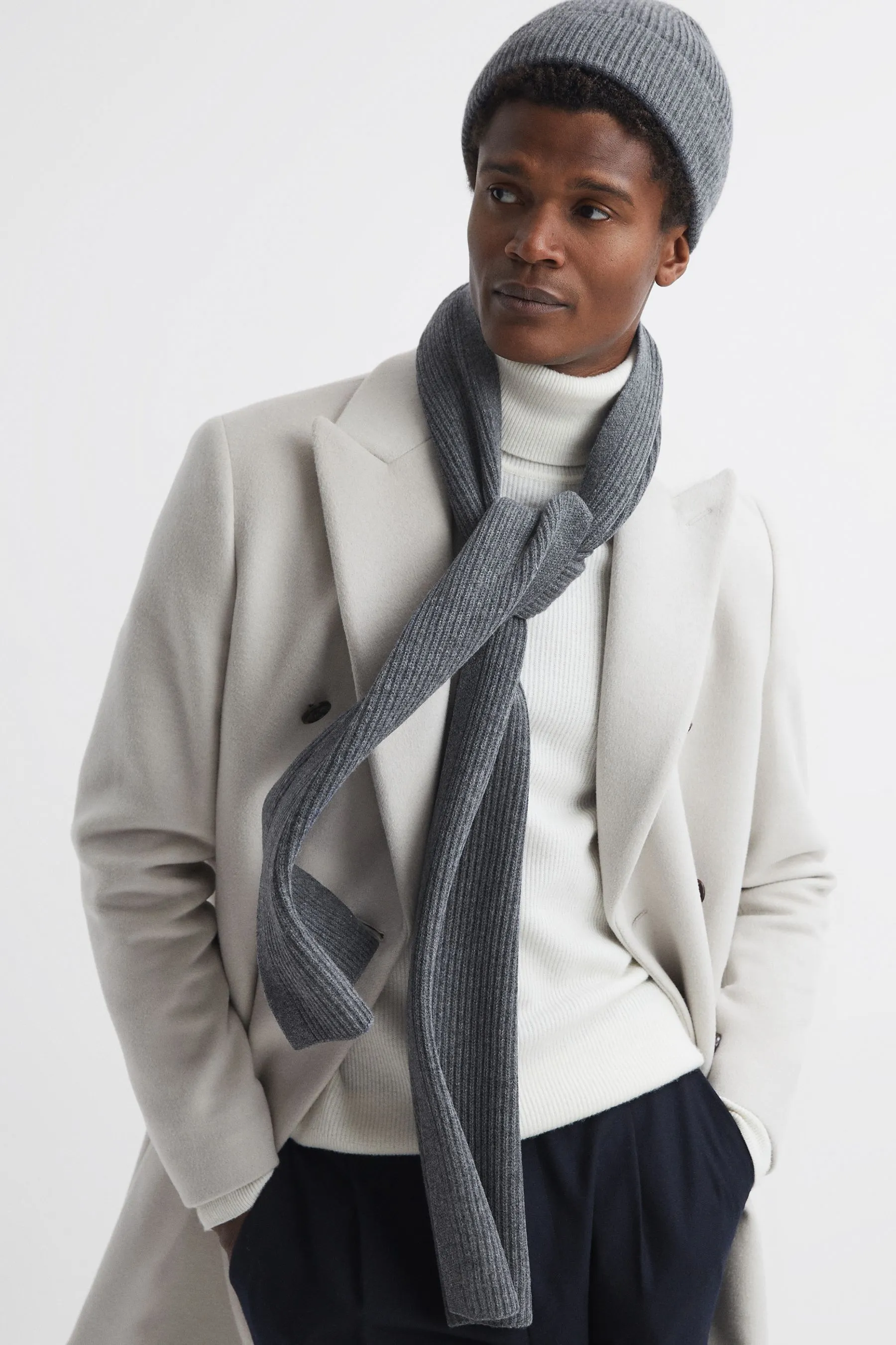 Reiss Chesterfield Sciarpa Merino a Coste    