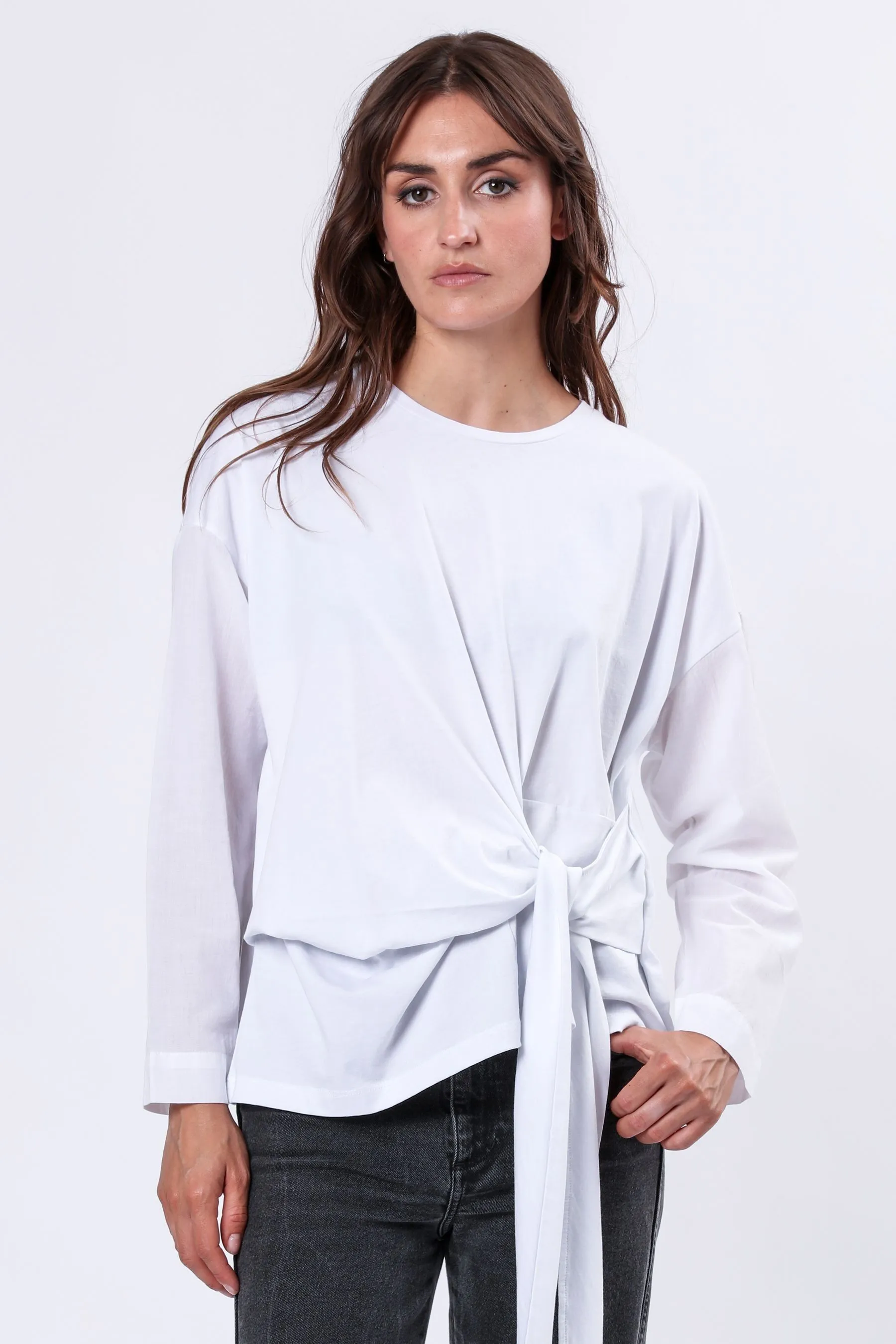 Religion Long Sleeve Jersey Memory Top With Tie Sash And Brading    