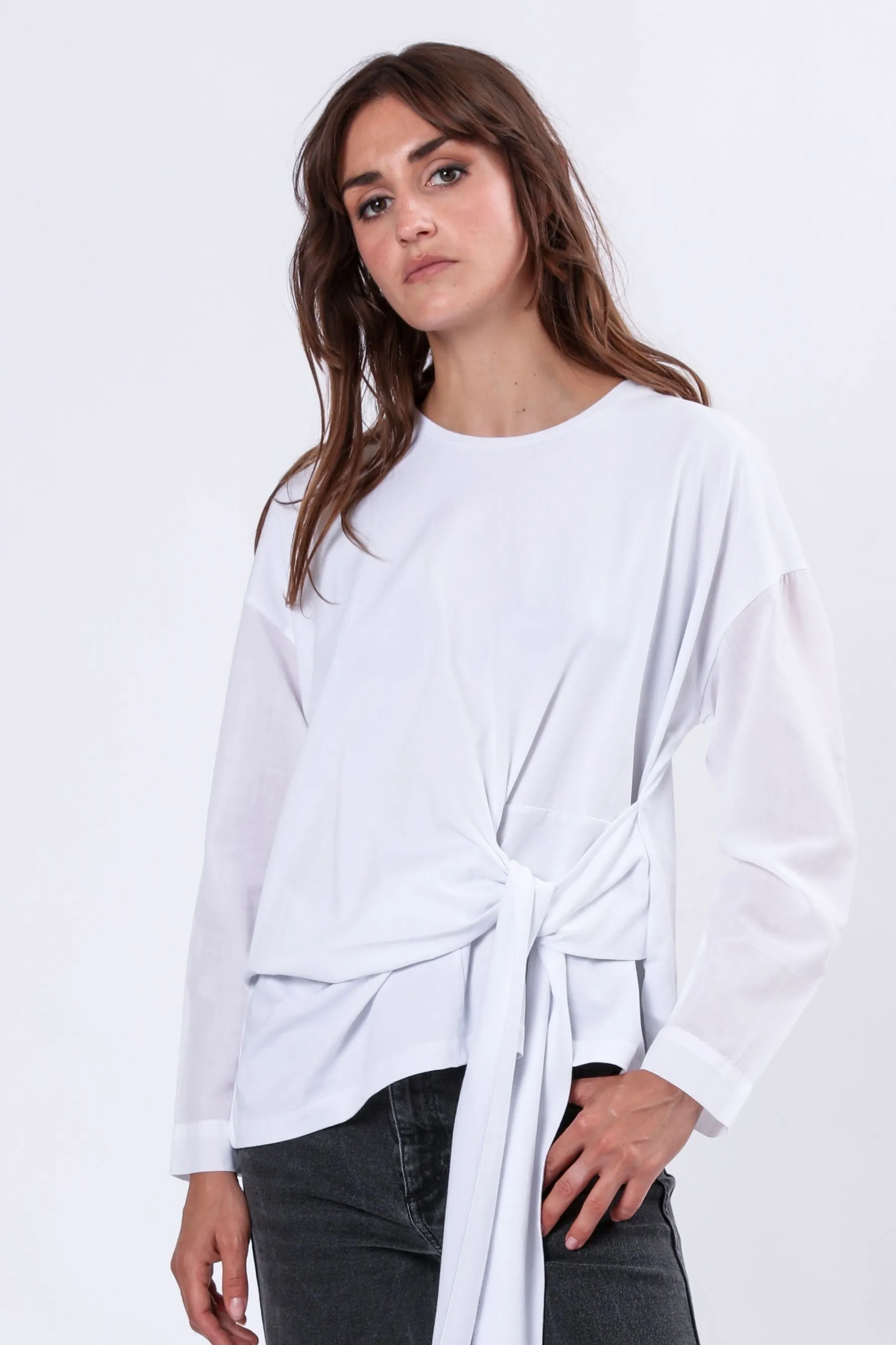 Religion Long Sleeve Jersey Memory Top With Tie Sash And Brading    