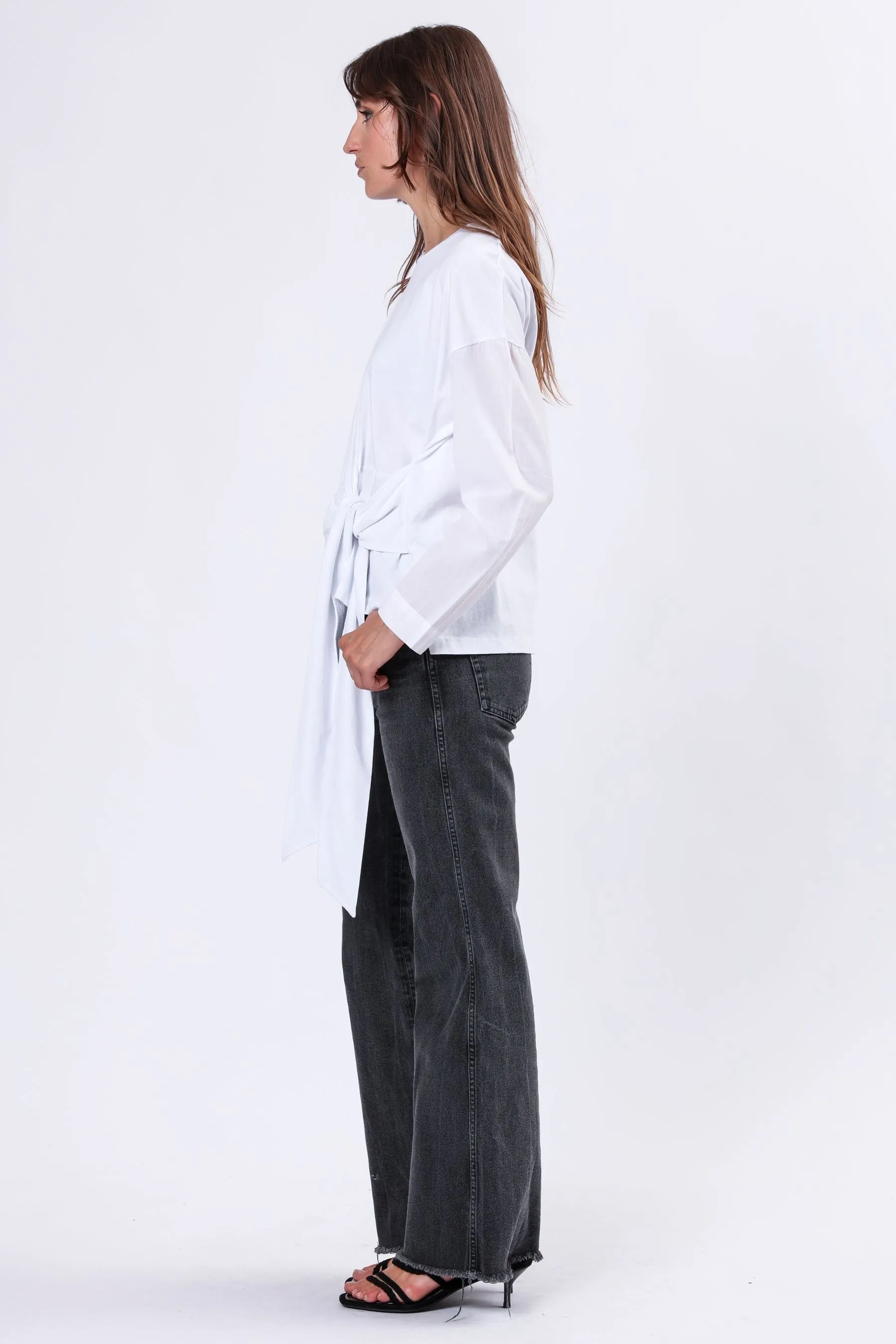 Religion Long Sleeve Jersey Memory Top With Tie Sash And Brading    
