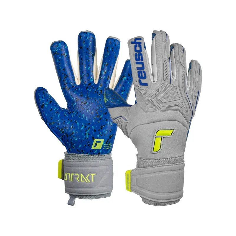 REUSCH ATTRAKT FREEGEL FUSION GOALIATOR GUANTO PORTIERE - GRIGIO/BLU/GIALLO FLUO