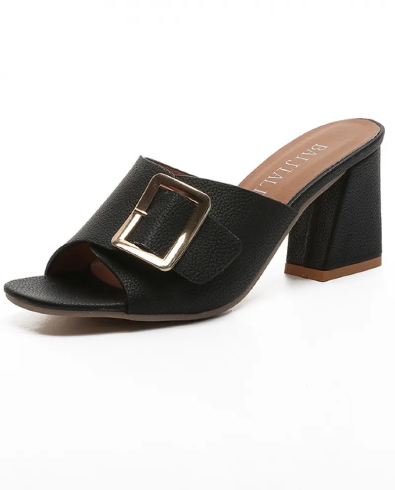 Sandali con tacco medio di nuova moda Sandali con tacco alto da donna estivi Alla moda Sandali aperti da donna con punta aperta