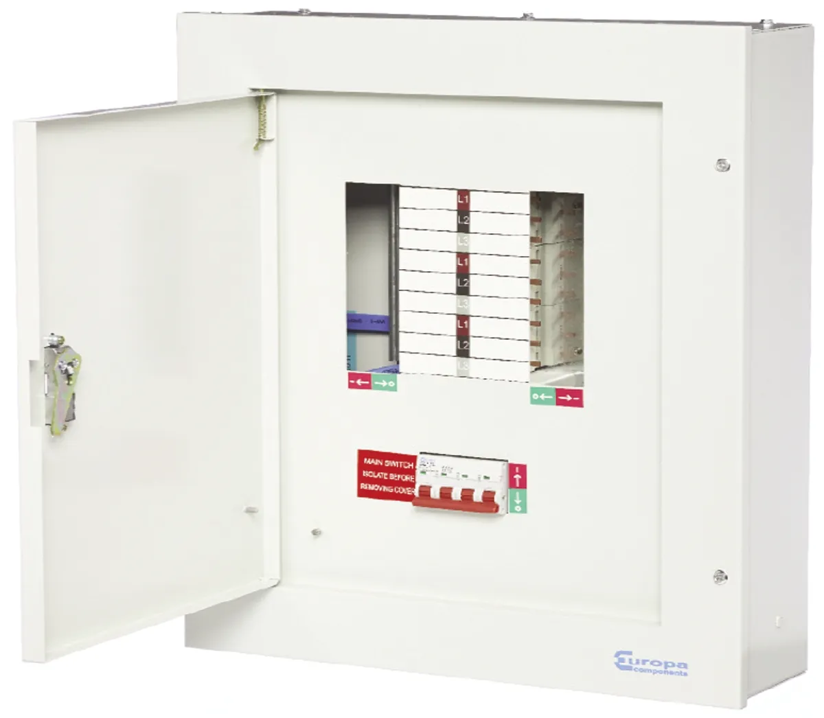 Scheda di distribuzione 3 fasi elettriche Europa, 42 vie, 125 A