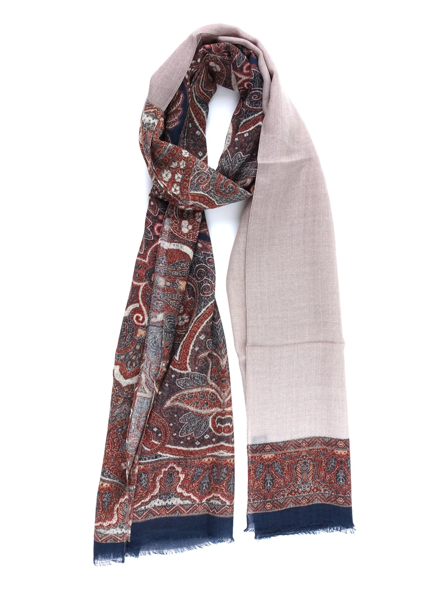 Sciarpa Beige in pura lana stampata BRENDA 