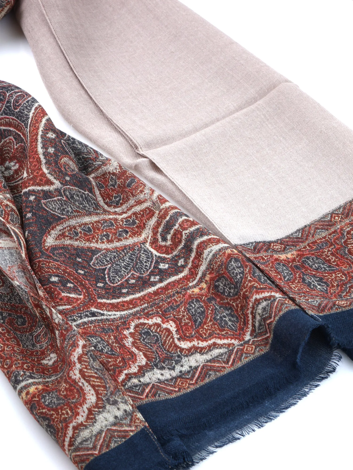 Sciarpa Beige in pura lana stampata BRENDA 