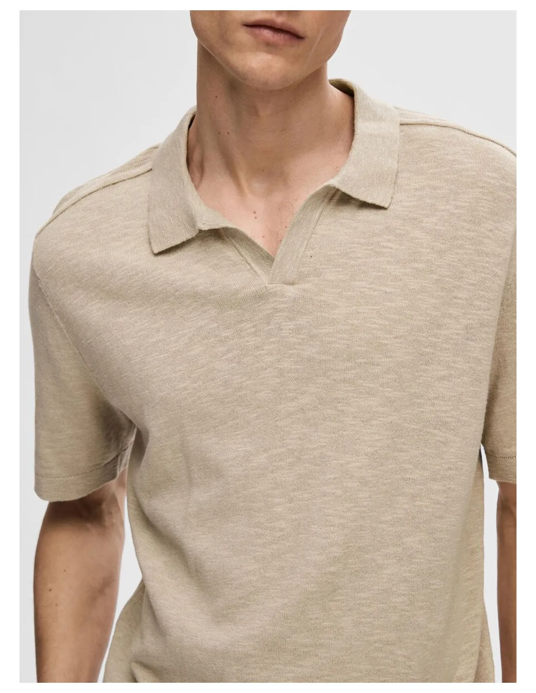SELECTED PULLOVER UOMO SLHBERG LINEN SS KNIT OPEN 