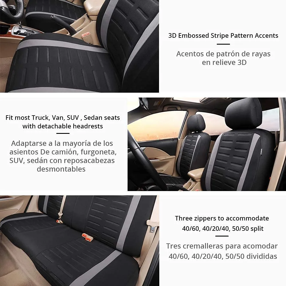 Set Coprisedili Anteriori e Posteriori Completo di Coprisedili per Auto Universale 5 Posti Copri-Sedile Universali per Guidatore
