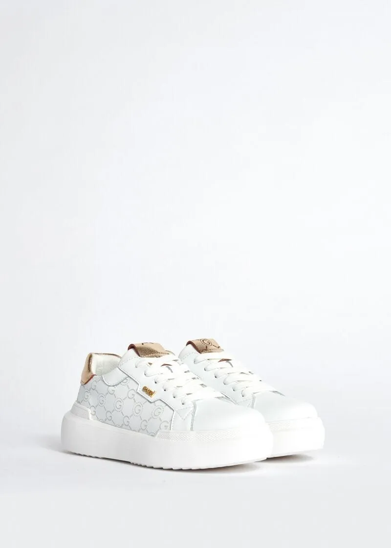 Sneaker in pelle con logo GJ