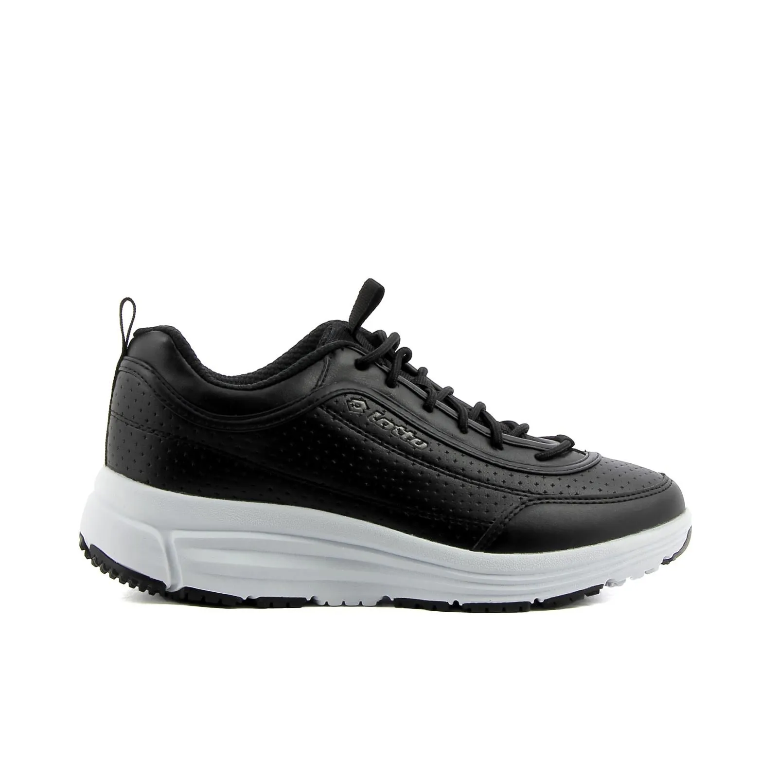 Sneakers da palestra nere donna in pelle con suola alta