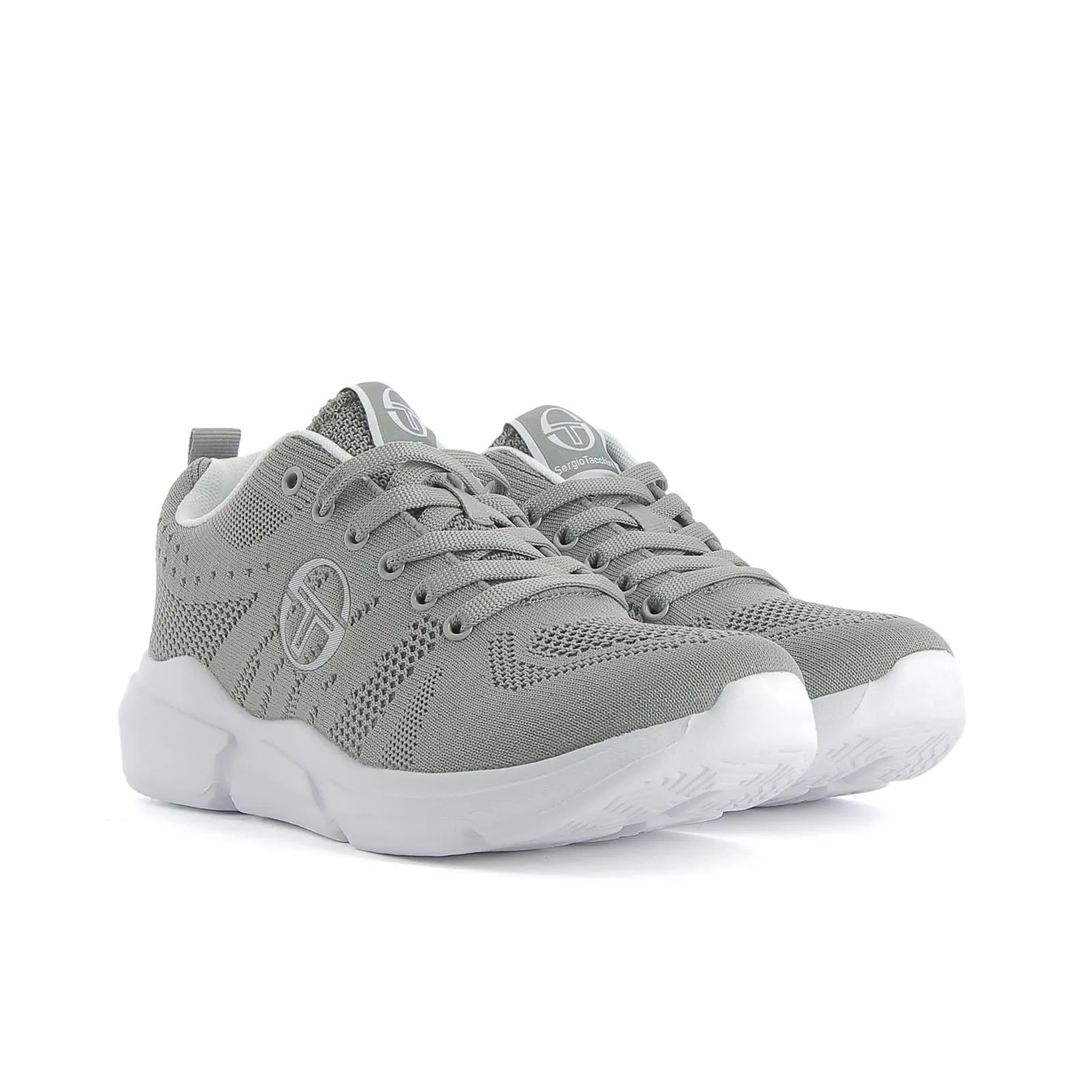 Sneakers uomo da running grigie con suola alta