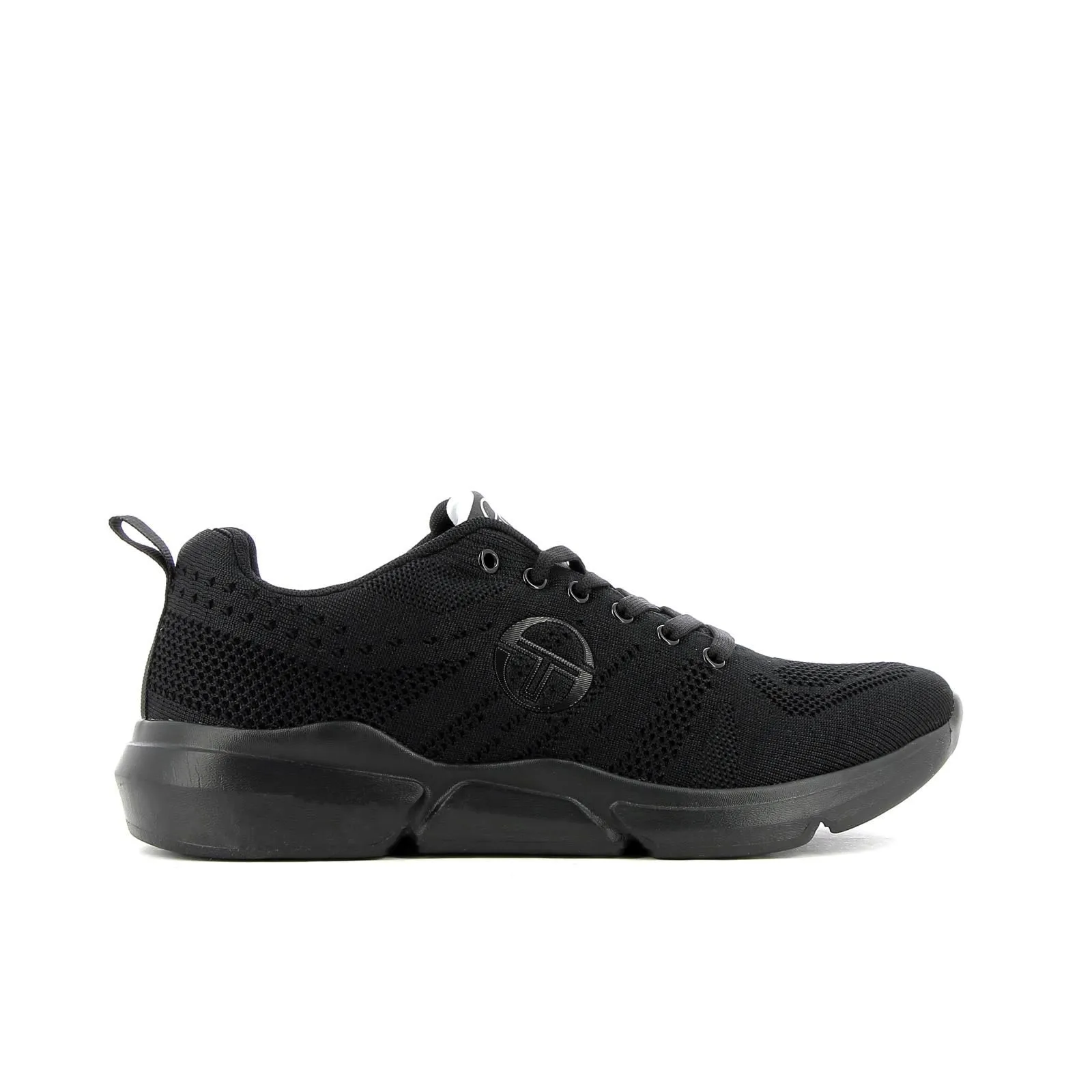 Sneakers uomo da running nere con suola alta