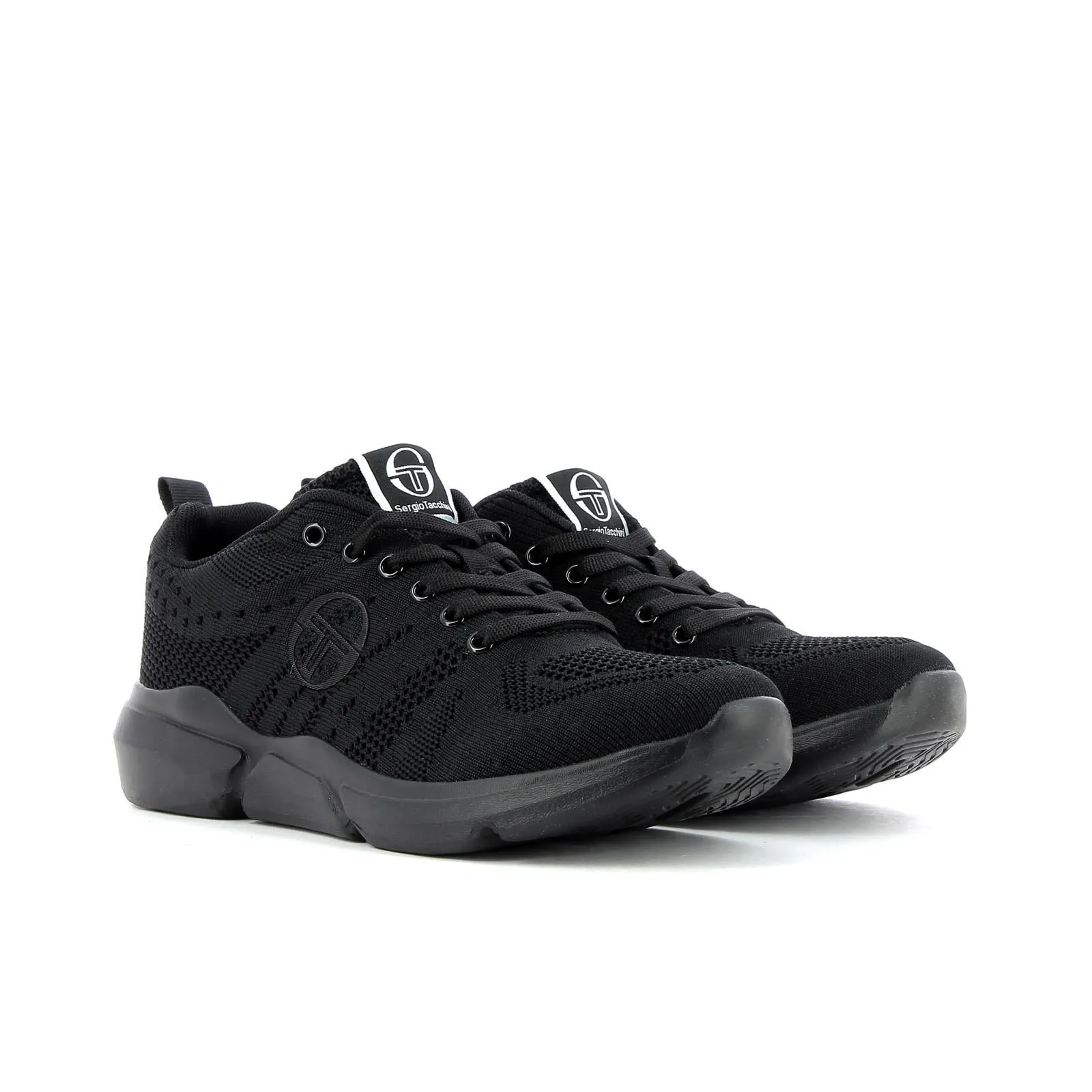 Sneakers uomo da running nere con suola alta