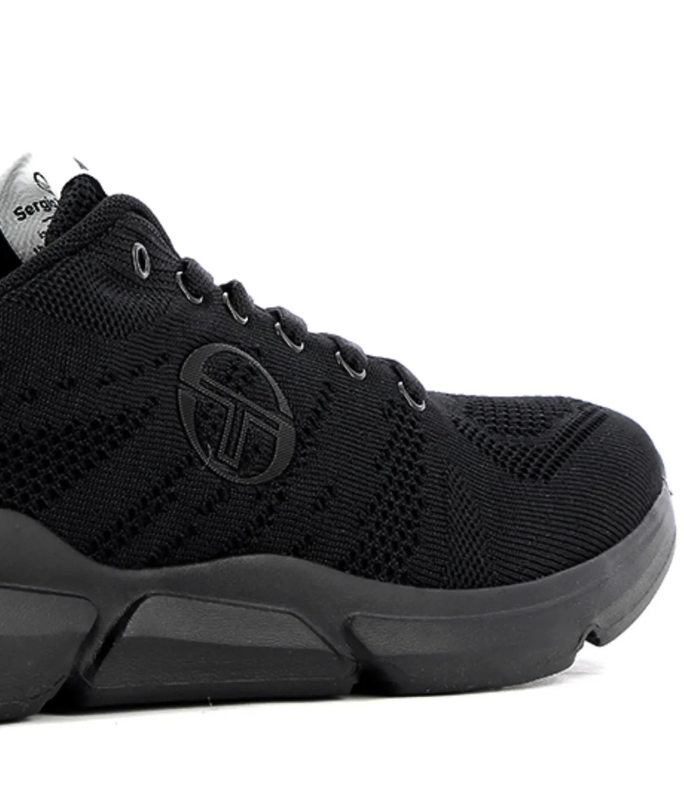 Sneakers uomo da running nere con suola alta