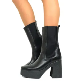 Stivali Donna Beatles Platform con Zeppa Grunge Rock