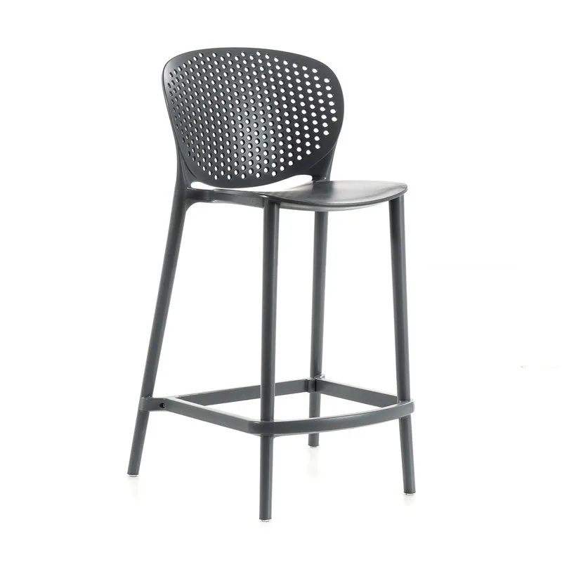 Stones Set 2 sedie in polipropilene, grigio scuro
