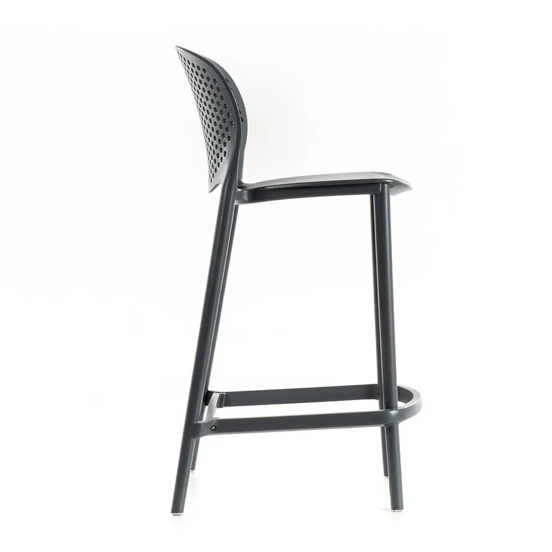 Stones Set 2 sedie in polipropilene, grigio scuro