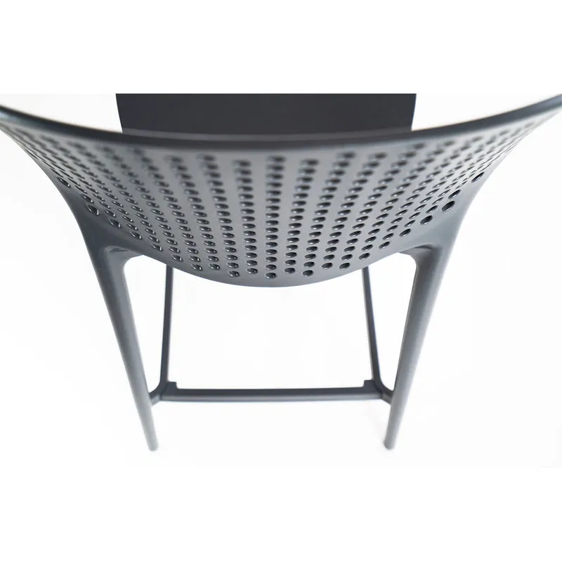 Stones Set 2 sedie in polipropilene, grigio scuro